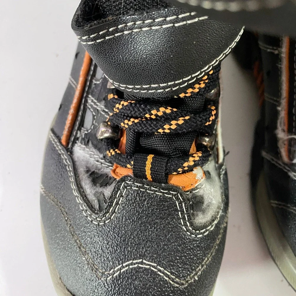 Lake & Trail Snow Boots Kids Size 4 Black Orange Fair Condition Insulated 830‎